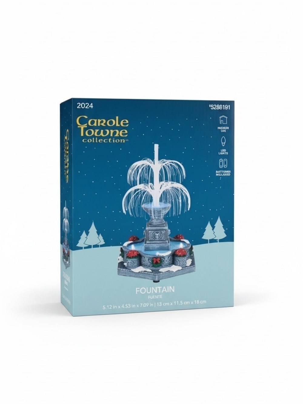 Carole Towne 2024 Christmas Village Square Fountain Fiber Optic LED 5286191